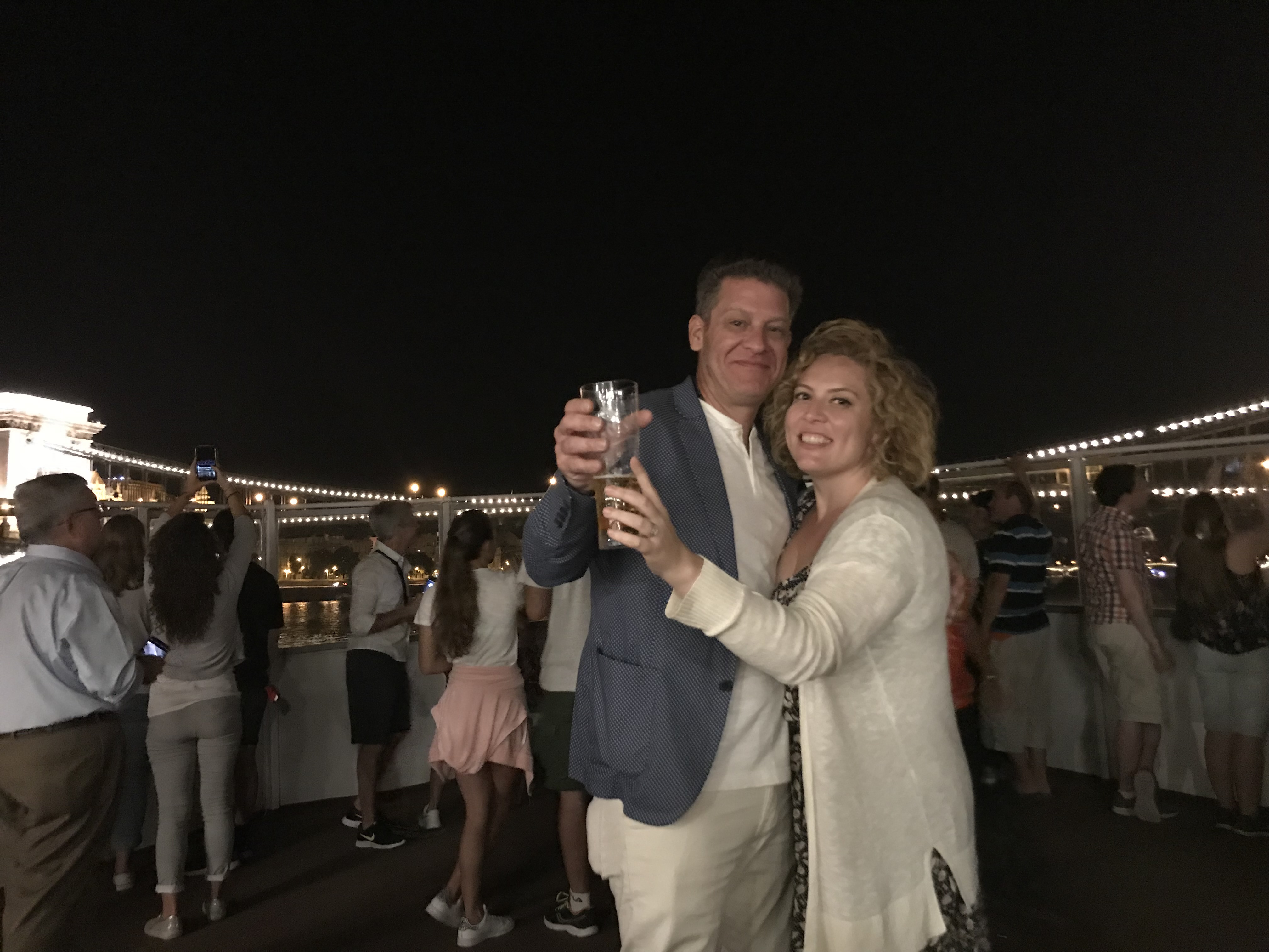 Gaby and Danny at their proposal on the Danube