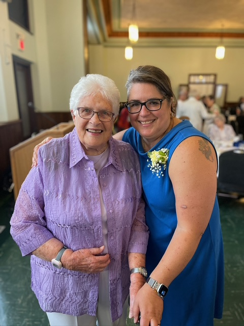 Sister Joyce Durosko IHM and julie on the occasion of her 25th Jubilee the anniversary of when she entered the community