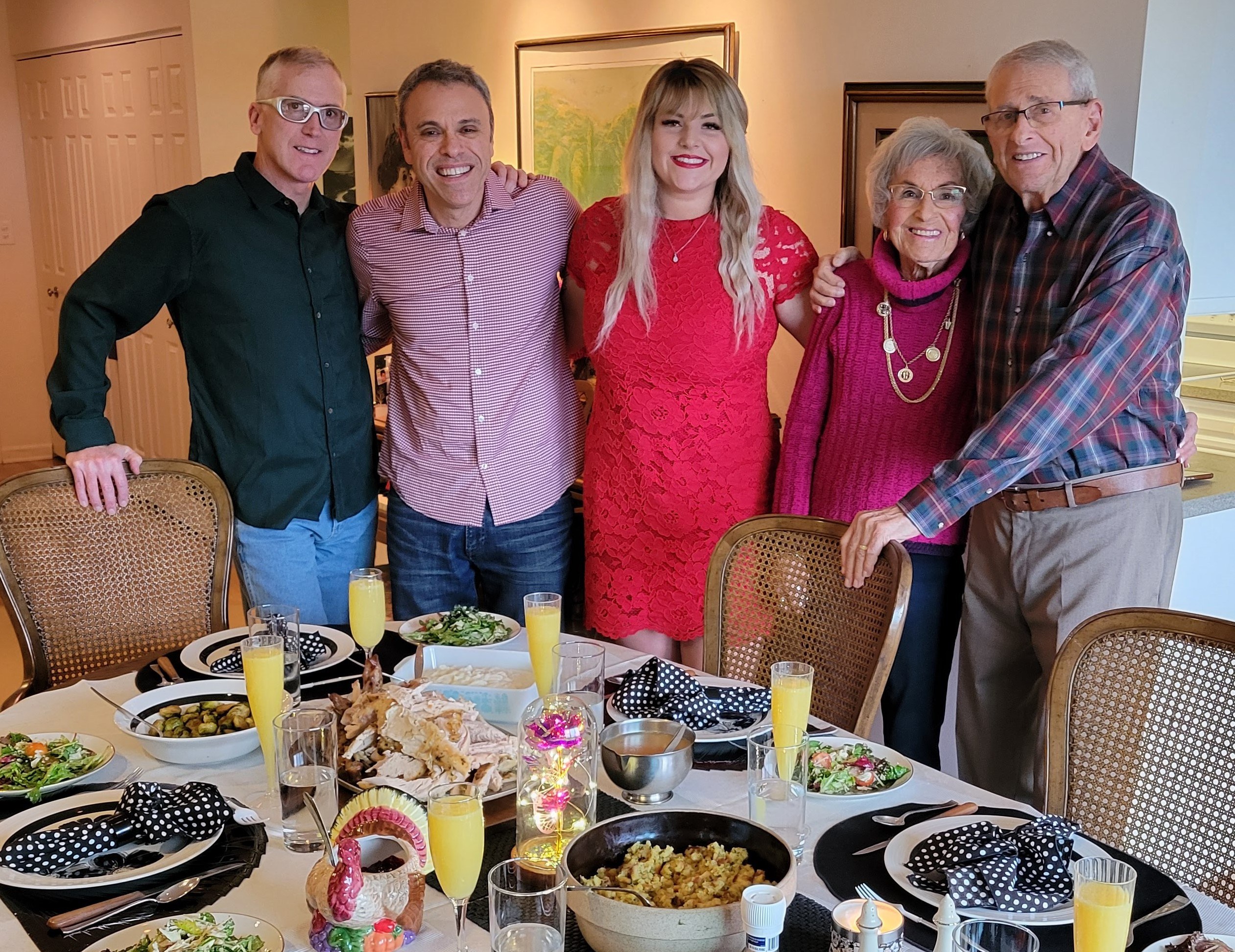 Thanksgiving in 2023 with Steves parents his partner Mark and Kelsey the caretaker