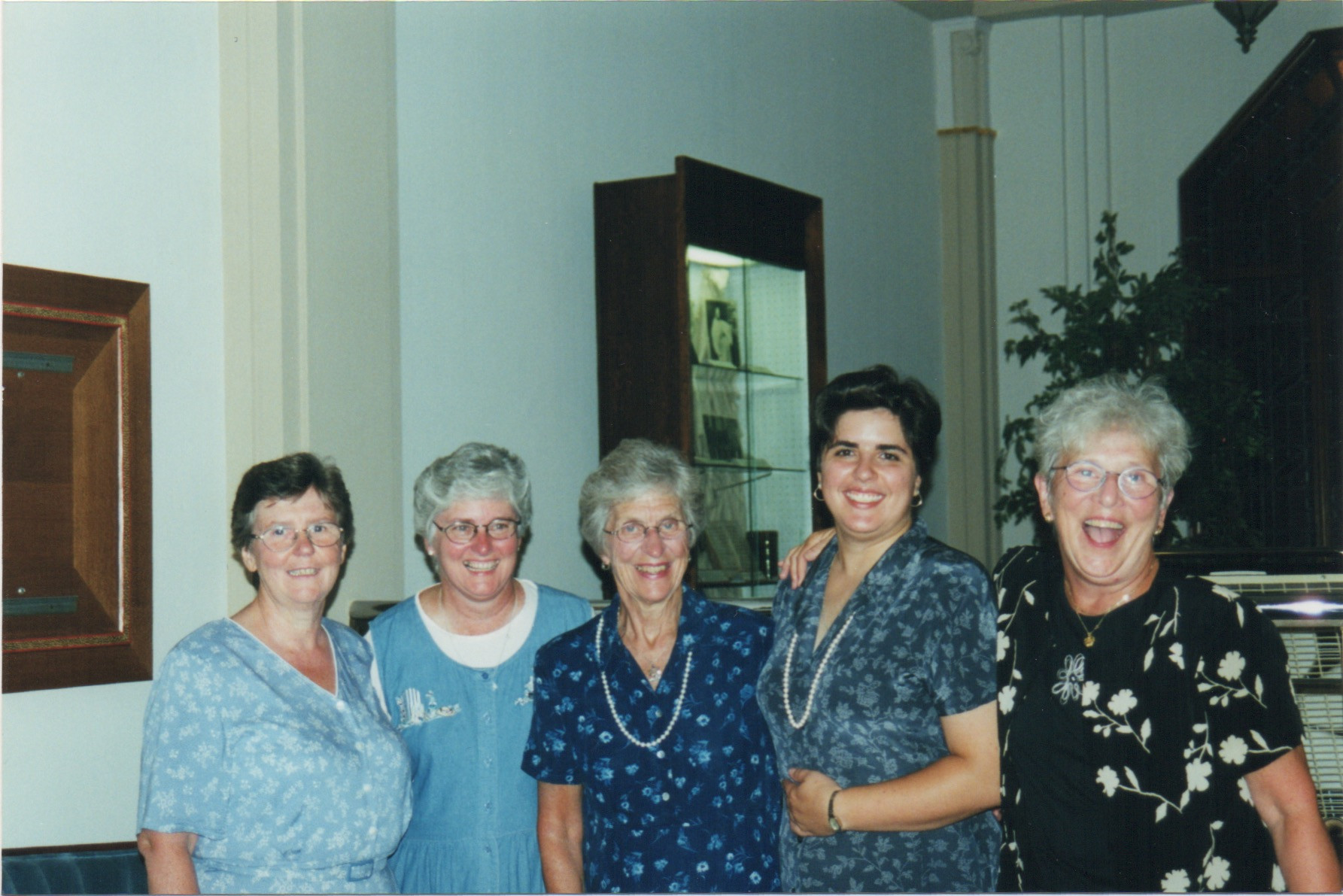 Julie on the day of her formal entrance into the IHM Sisters L to R Mary Ellen Sheehan IHM Kathleen Mc Alpin RSM Margaret Brennan IHM julie vieira ihm Mary Mc Devitt IHM